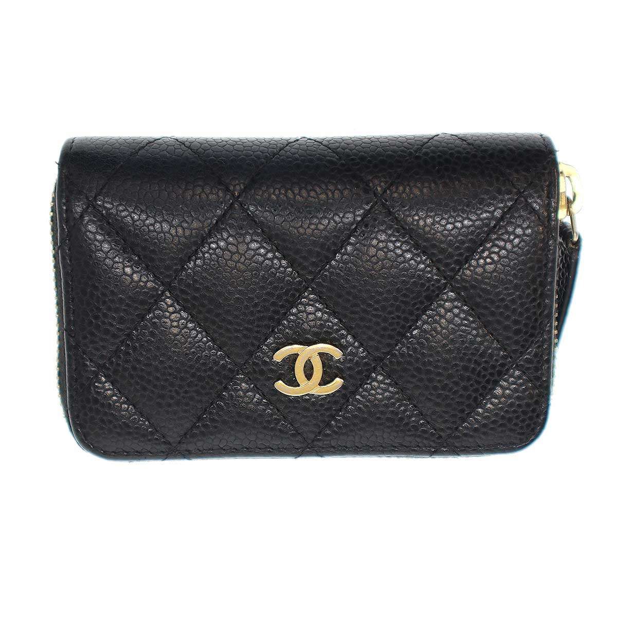 CHANEL シャネル キャビアスキン クラシックジップ コインパース ブラック