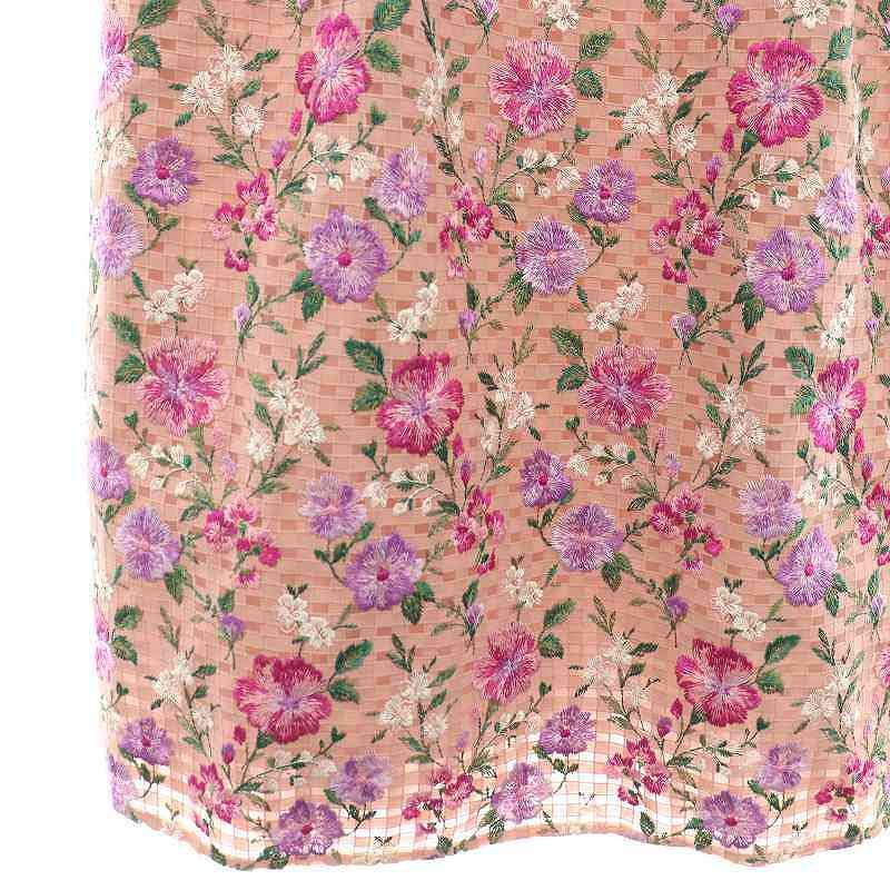 トッカ TOCCA ムーランフリルドレス ワンピース 花柄 リボン ピンク 2 新品・タグ付】TOCCA トッカ フラワーワンピ ピンク パーティー