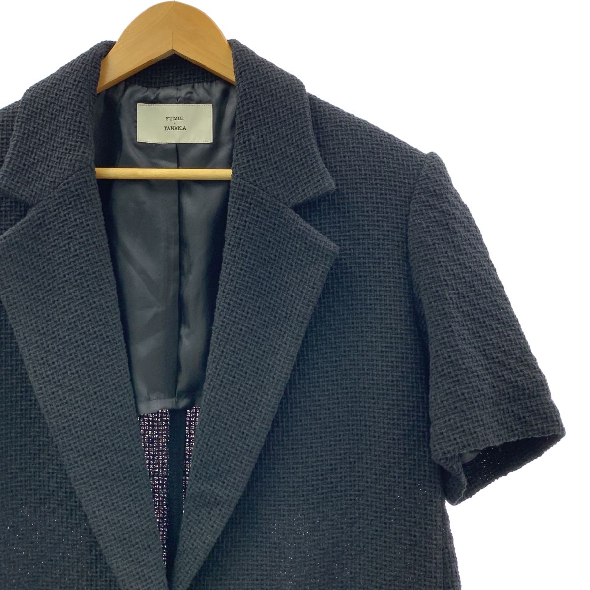 FUMIE TANAKA フミエタナカ nature hlfe JK ノッチドラペル ジャケット 2 ブラック レディース