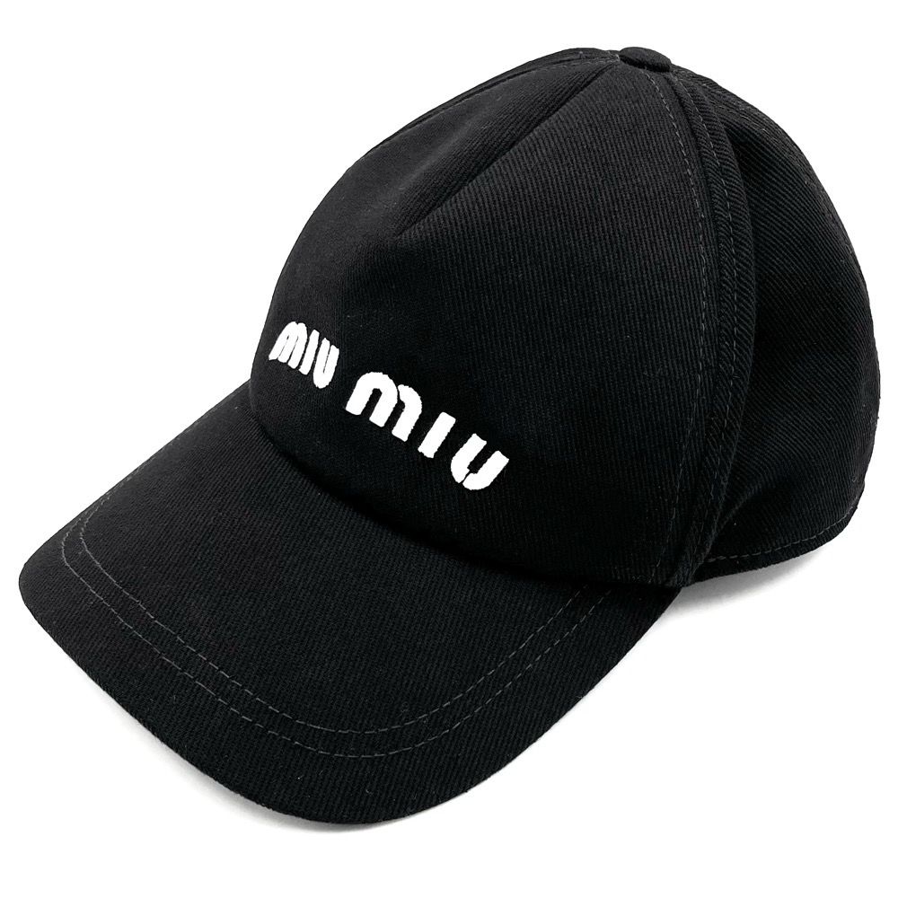MiuMiu ミュウミュウ レディース ベースボールキャップ ブラック 帽子 MiuMiu ミュウミュウ レディース ベースボールキャップ ブラック 帽子