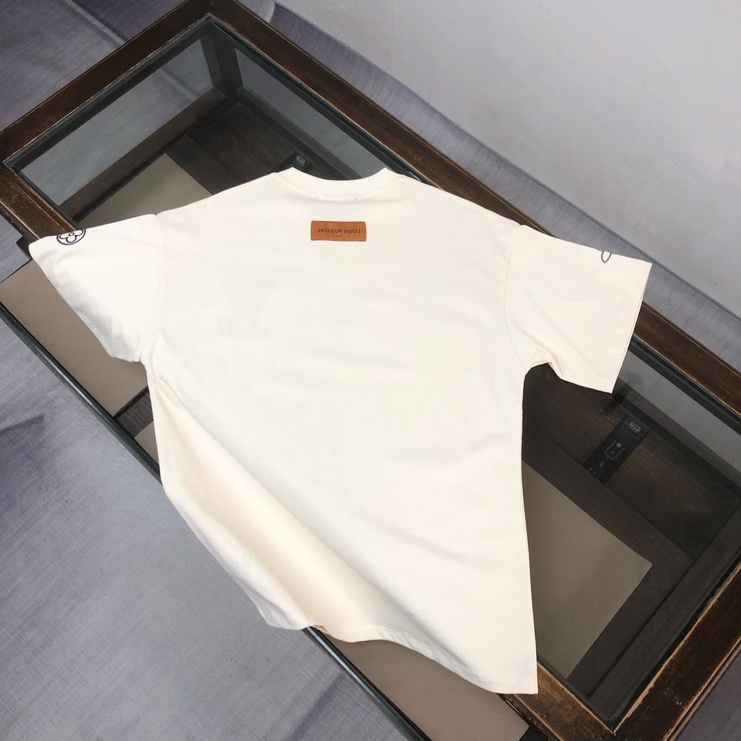 今日特価】Louis Vuitton 25SS ユニセックス ブランド刺繍ロゴ T