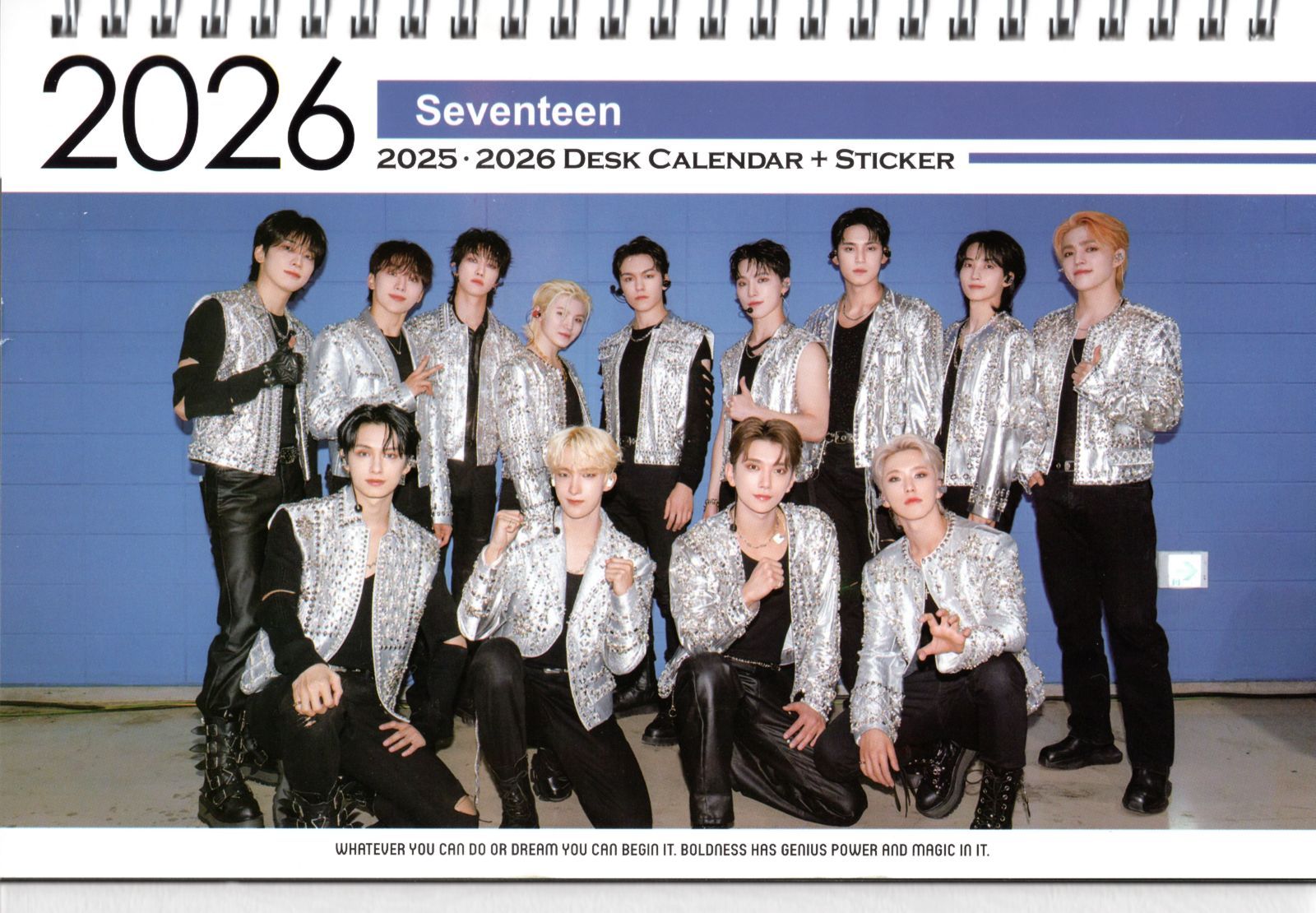 SEVENTEEN セブンティーン グッズ 卓上 カレンダー (写真集 カレンダー) 2025~2026年 (2年分) + ステッカーシール [12点セット] K-POP