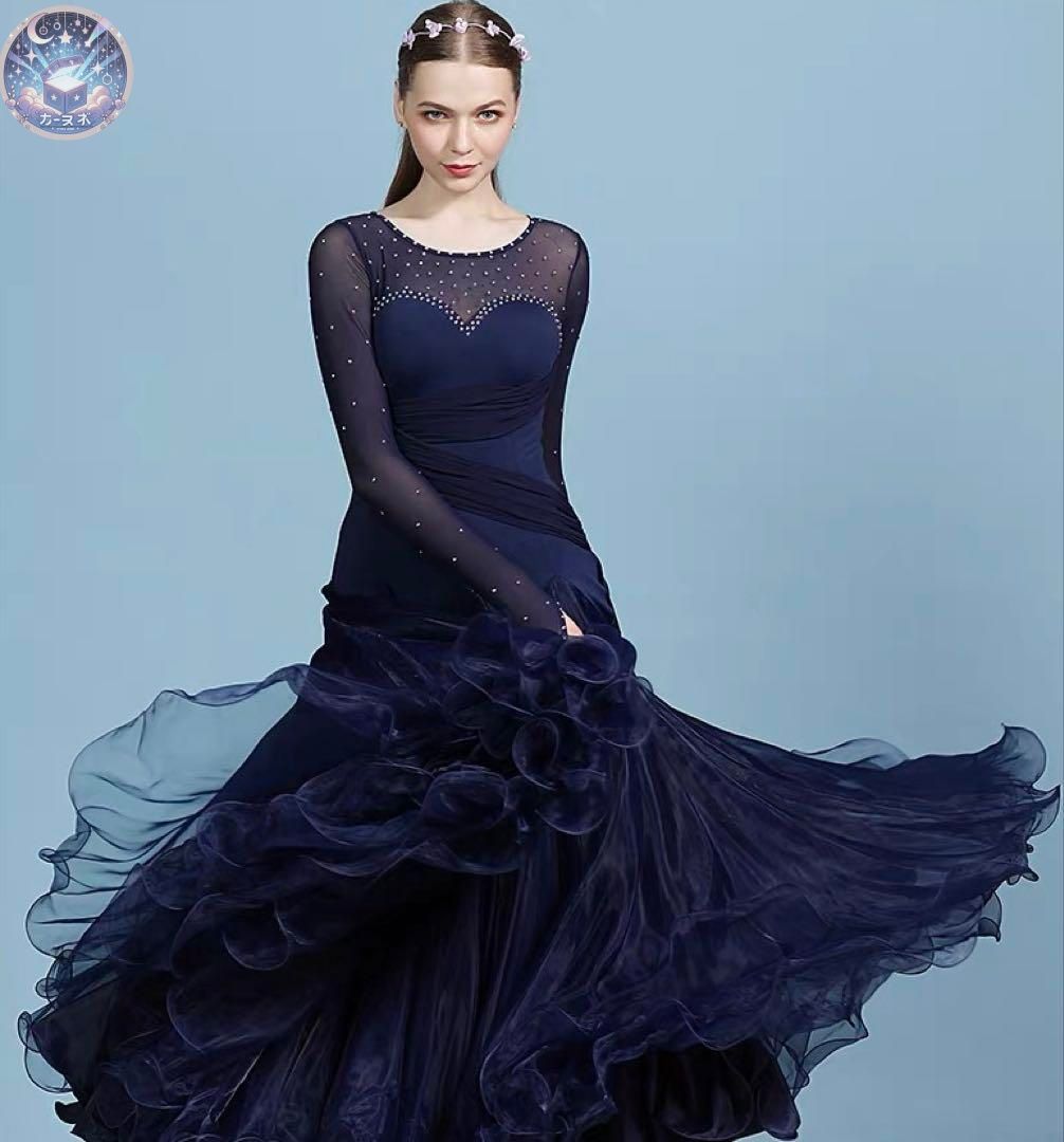 ♥ ストーン付スタンダードドレス 競技会や発表会 デモやダンスパーティに