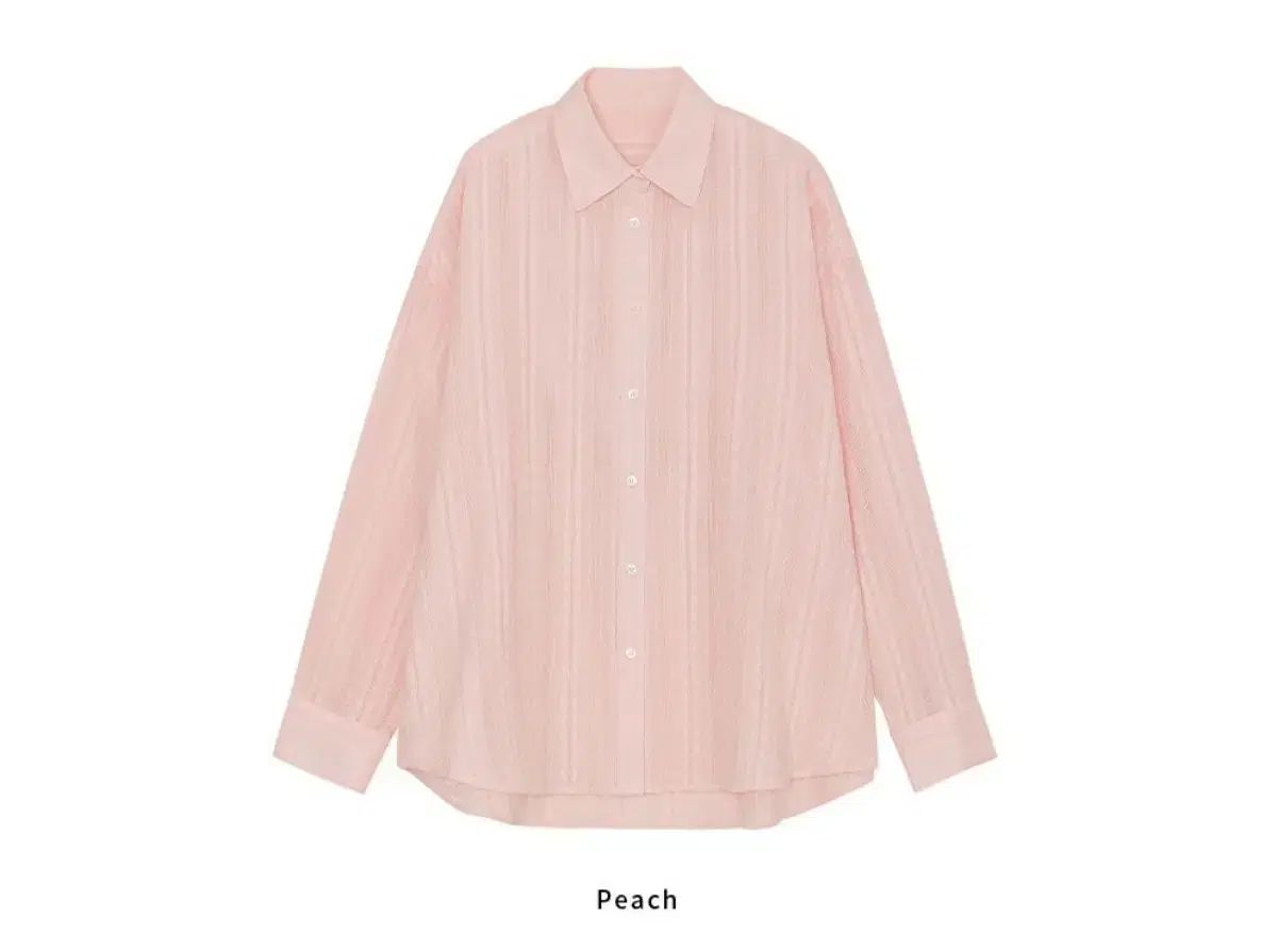 楽しみから楽しく エンブロイダリー オーバーサイズ シャツ ピーチ