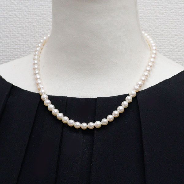 SV アコヤ真珠 ネックレス 径約6.5-6.9mm - メルカリ