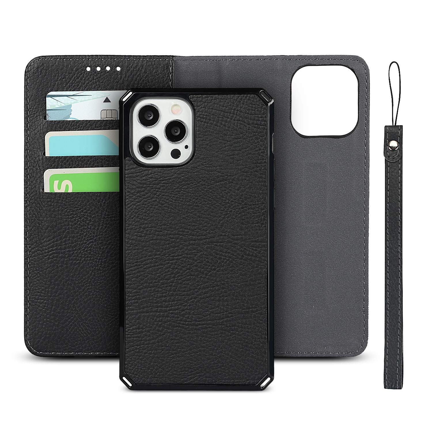 Pelanty for iPhone12/ 12 Pro ケース カバー手帳型 iPhone 12 Pro 背面ケース 分離式両用2way 取り外し自由 内蔵マグネット iPhone 12/ 12Pro 携帯カバー 縄掛け 合成PUレザー + TP
