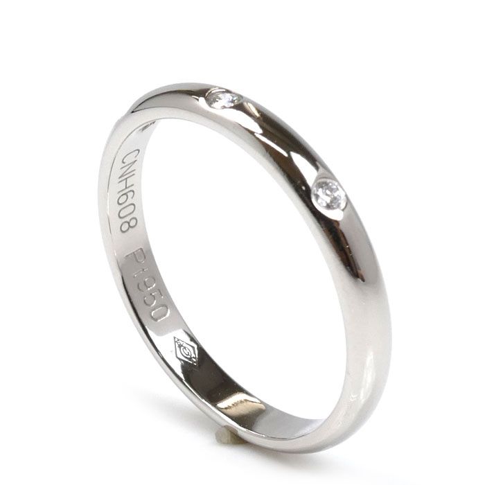カルティエ　Pt950 3P天然ダイヤモンド　ウエディングバンドリング　45号 CARTIER カルティエ Pt950プラチナ ウェディング 3Pダイヤ
