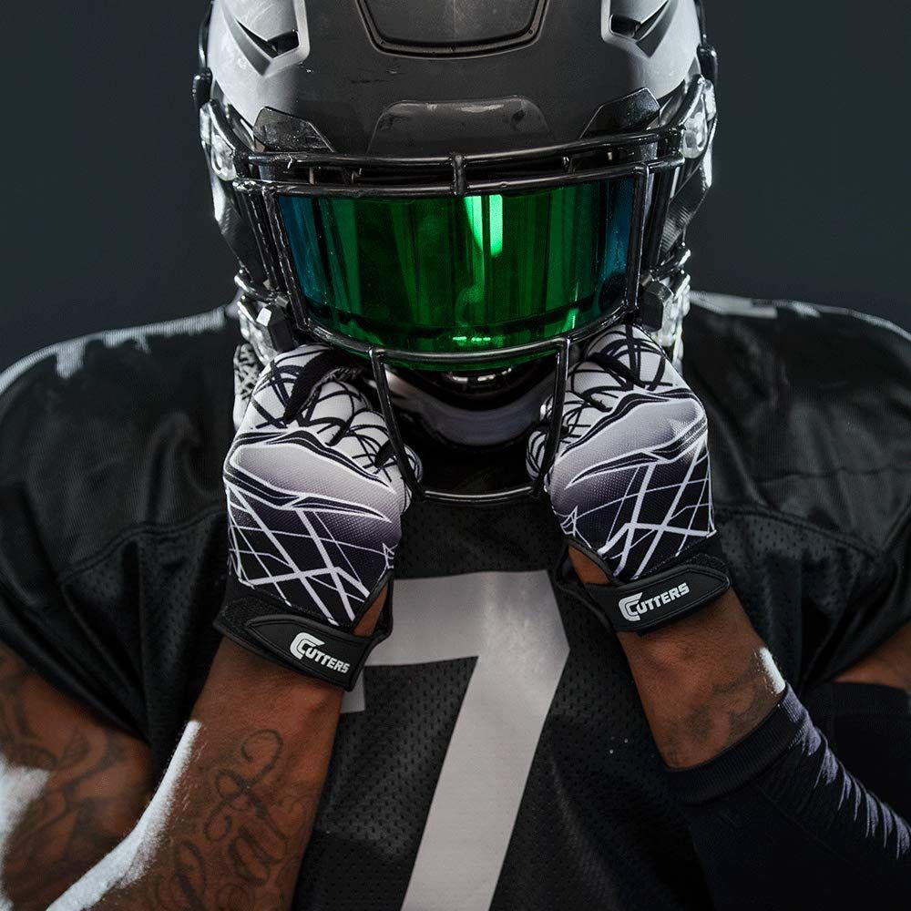 Cutters ゲームデー フットボール用グローブ1組 シリコングリップ レシーバーグローブ ユース-大人サイズ YOUTH Small ブラック Youth Small LLC-HASEGAWATOSO_COM