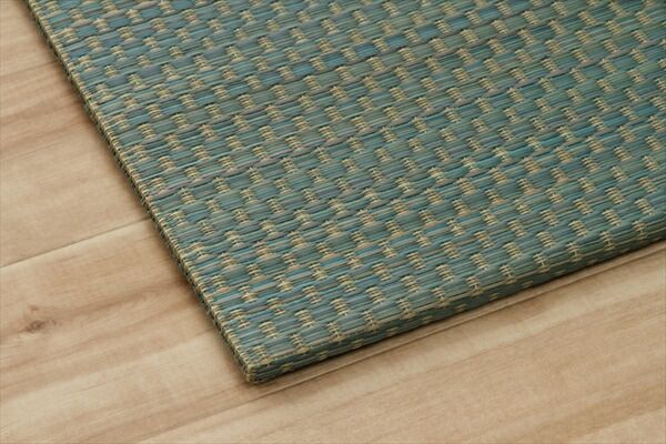 軽量 置き畳 ユニット畳 約60×60×1.2cm ブルー 4枚組 コンパクト 滑り止めドット 〔子供部屋 キッズルーム キッチン〕 代引不可 MARWIL-DEMENAGEMENTS_CH