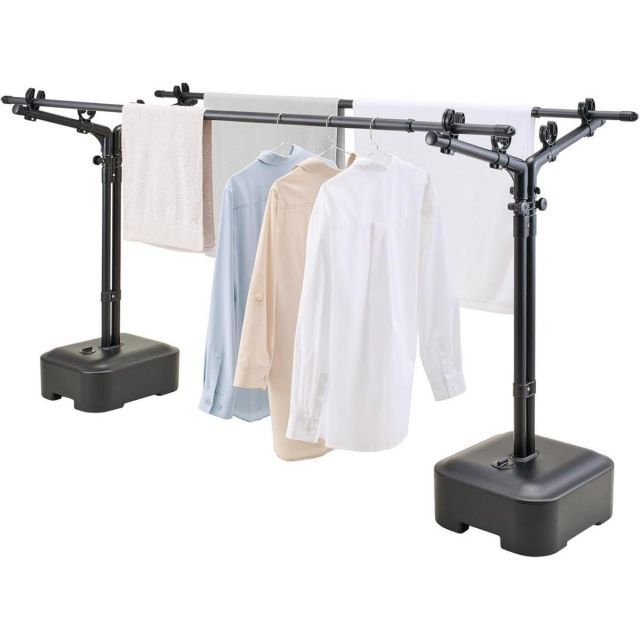 天馬 ポーリッシュ ブラック物干し 物干しブロー台付 PSBK-13 屋外用 組立式 工事不要 雨や日差しに強く 屋外でもサビにくい