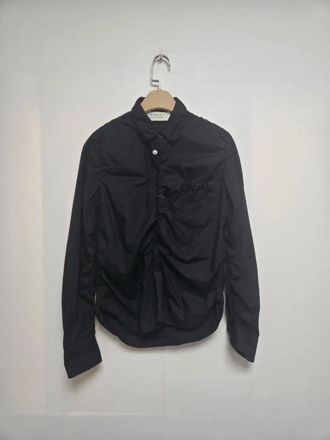 マルニ シャーリング デザイン シャツ ブラック M