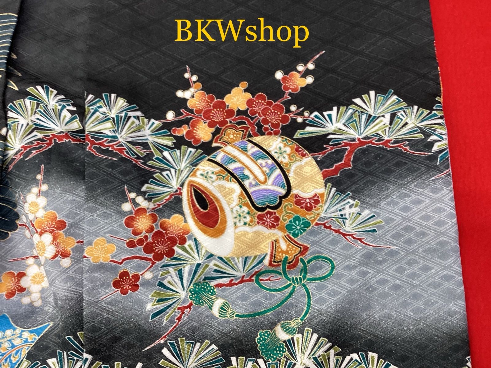 現品限り 品 ３才 羽織 袴 7点セット 羽織 紺地 熨斗目に鷹柄 着物 グレーぼかし花菱地 袴 黒 グレー ストライプ 七五三 アンティーク 男の子 着付練習 リメイク 舞台 演劇 SKLAD-KIRPICHA_RU