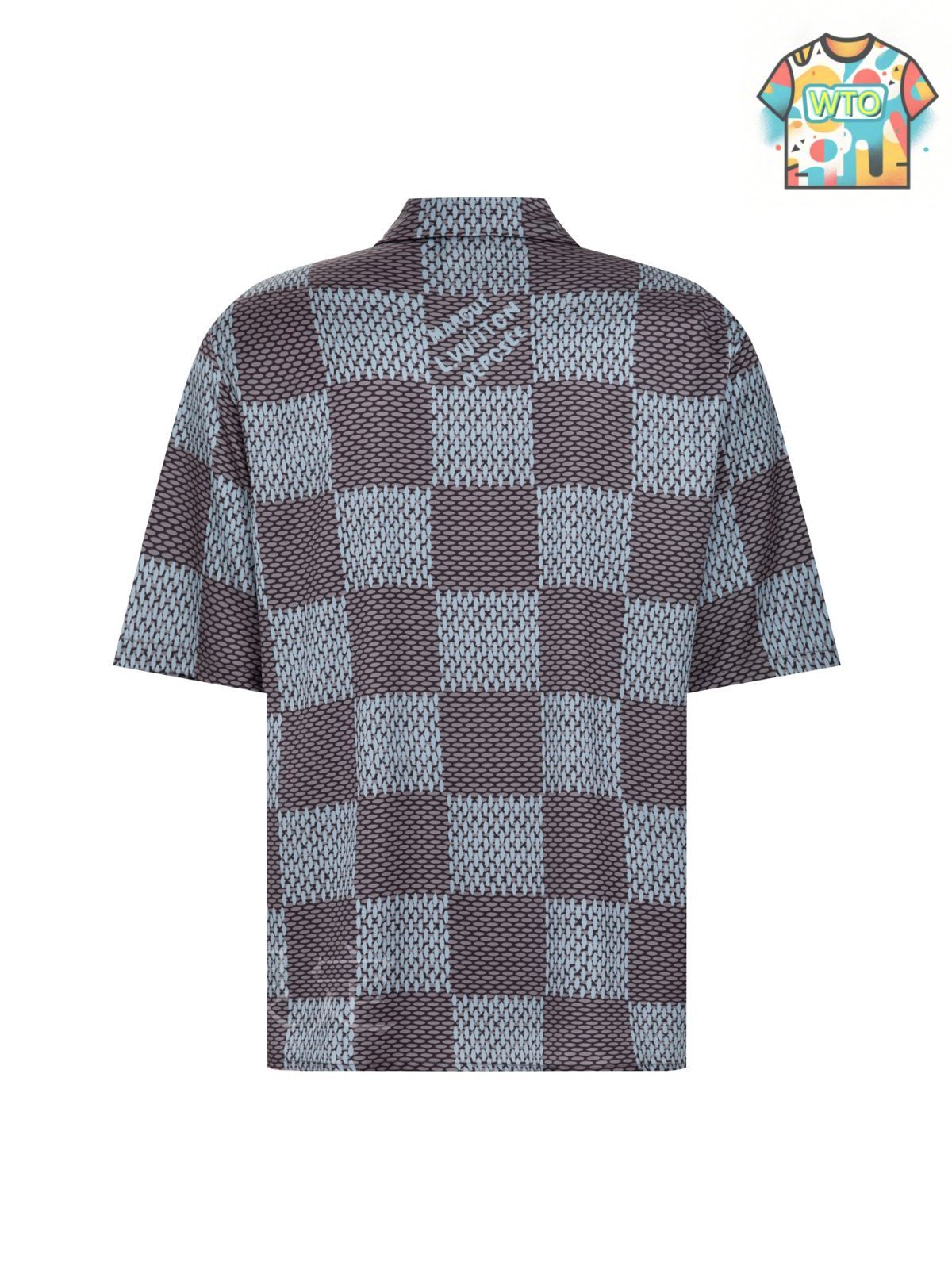 Louis Vuitton 水色 チェック柄 半袖シャツ 【公式通販】