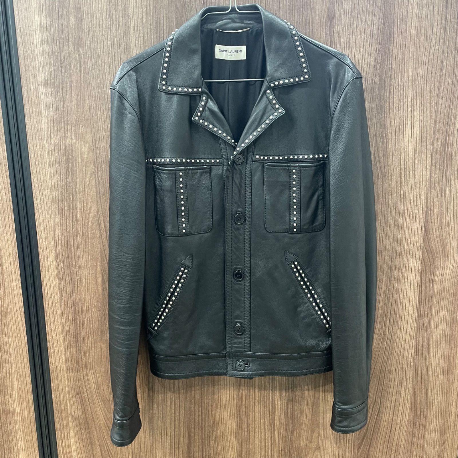 ◎美品 SAINT LAURENT PARIS サンローランパリ スタッズレザー 