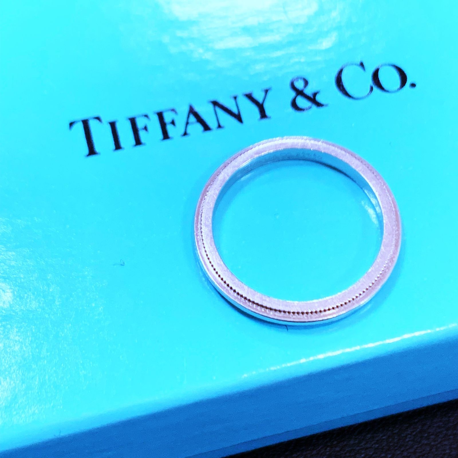 □TIFFANY ティファニー ミルグレイン リング 結婚指輪 PT950