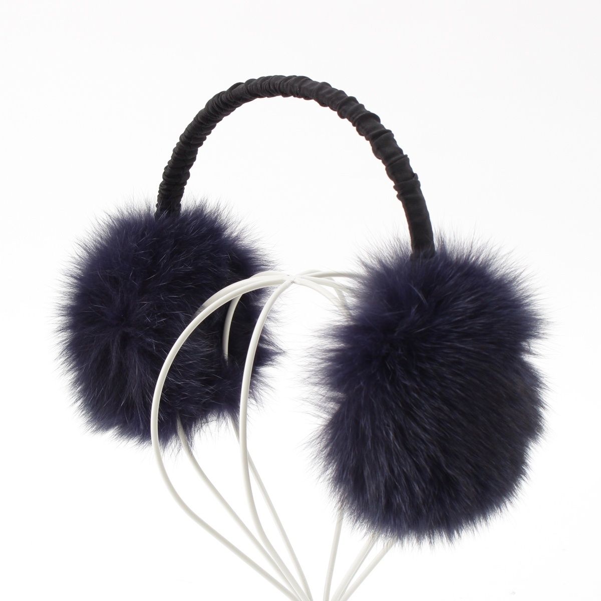 ドゥロワー フォックスファー ノベルティ イヤーマフ ネイビー