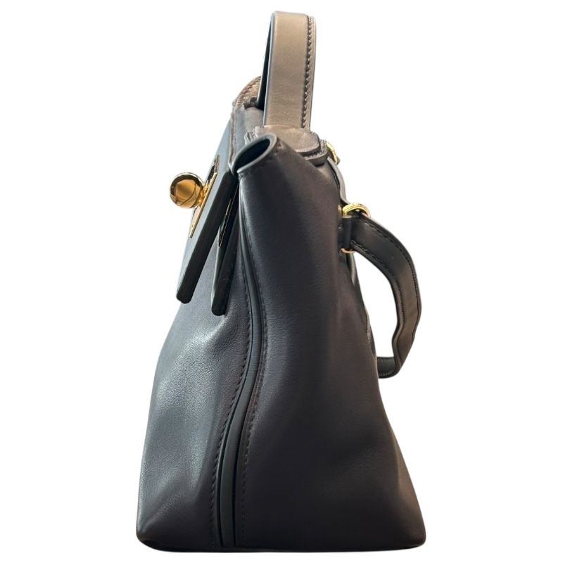 えとぅー　箱付　正規品☆エルメス ルヴァンキャトル ブラック ゴールド金具 HERMES ヴァンキャトルミニ ヴォーエヴァーカラー ヴォーヴォ