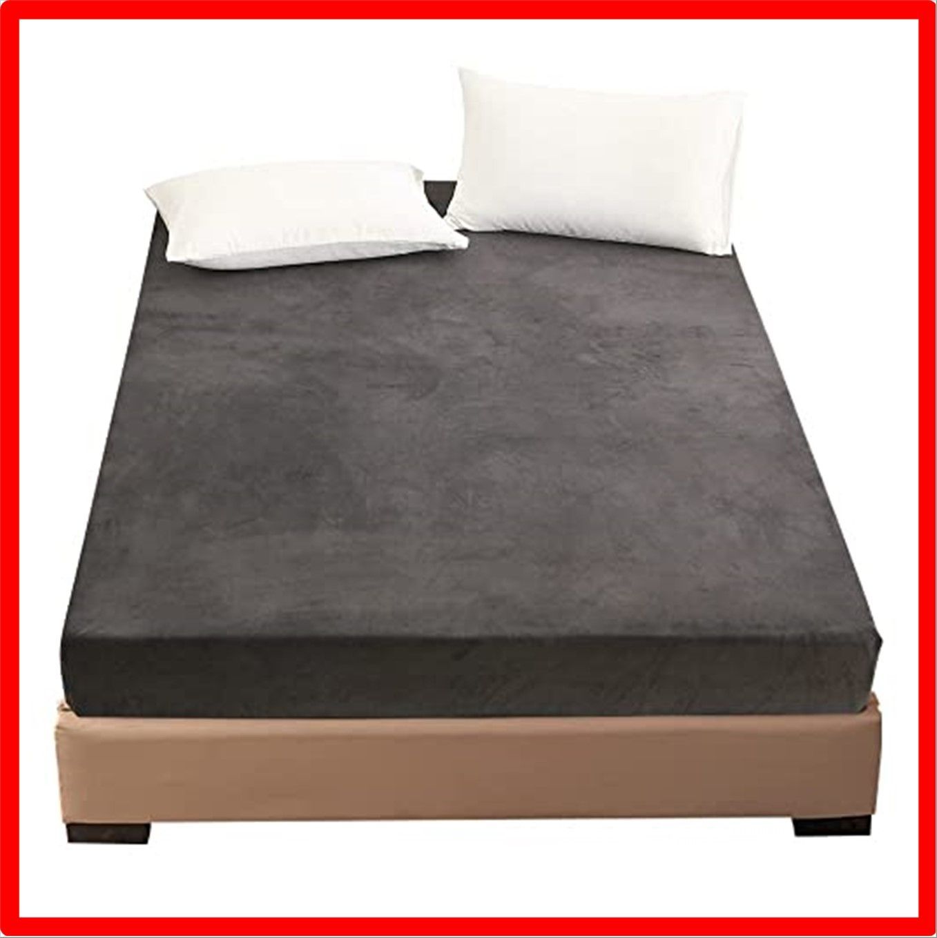 【匿名配送】ダークグレー・マイクロファイバー_シングル・100X200cm ボックスシーツ 冬用 シングル マイクロファイバー 静電気防止 マチ部分約30cm 