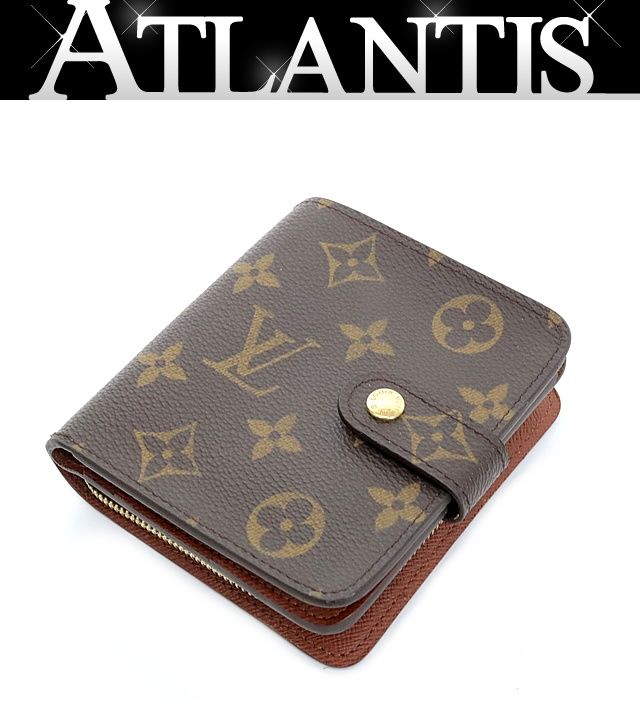 広尾店 ルイヴィトン Louis Vuitton コンパクトジップ 二つ折り財布 モノグラム M61667 16545