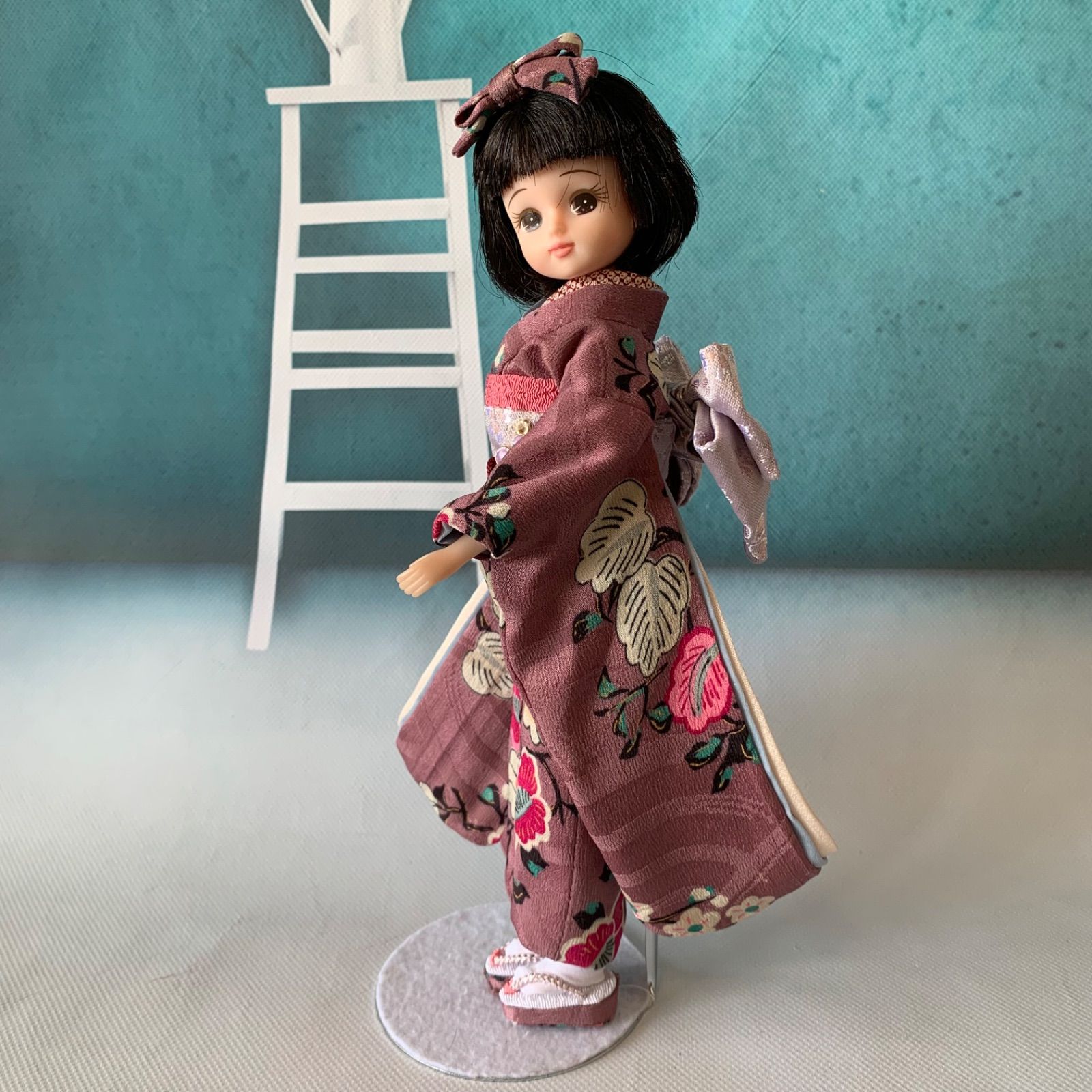 ブライス、リカちゃん(22cmドール)用大振袖フルセット 正絹総裏