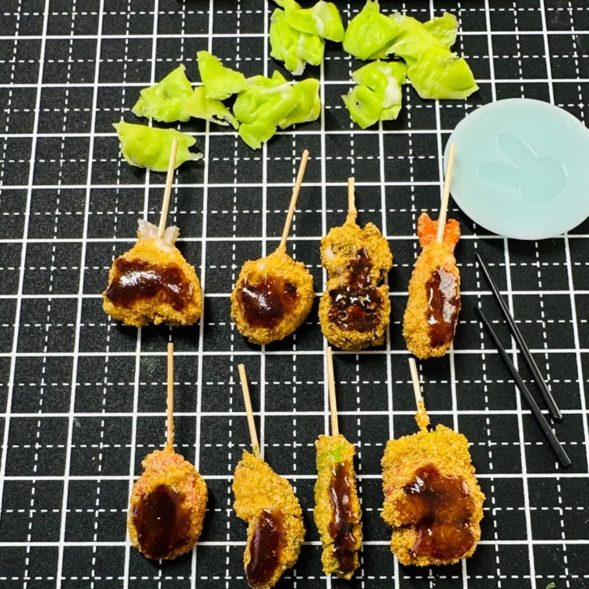 430 串揚げ定食⭐️ミニチュアフード 串揚げ 定食 ドールハウス リカ