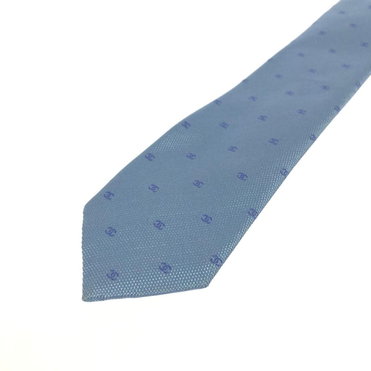 CHANEL シャネル ココマーク ネクタイ ブルー ナロータイ