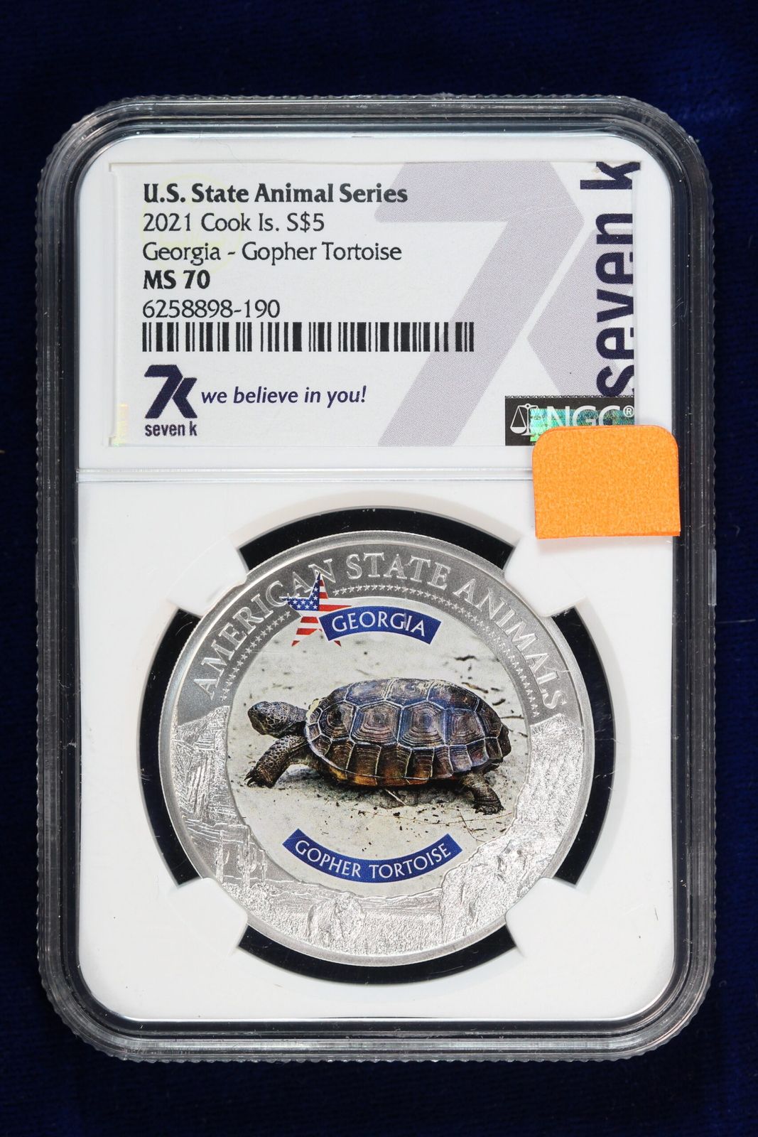 2021 Gopher Ttoise GA State Animal Series NGC MS 70 Seven K Cook $5 4WP4