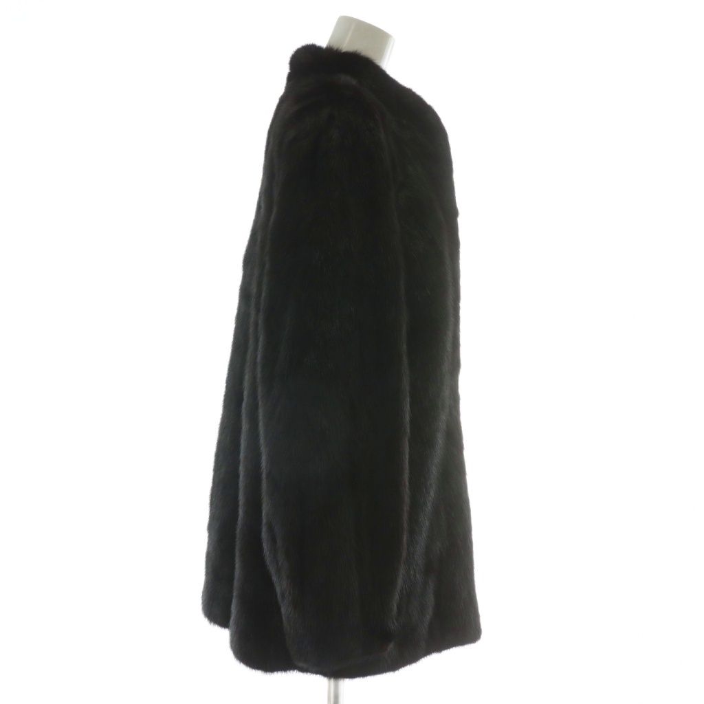 ゼンシン Zenshin EXCELLENT FUR ファーコート アウター 毛皮 ミンク ミドル 肩パッド 11 L 茶色 ブラウン XZ GY11