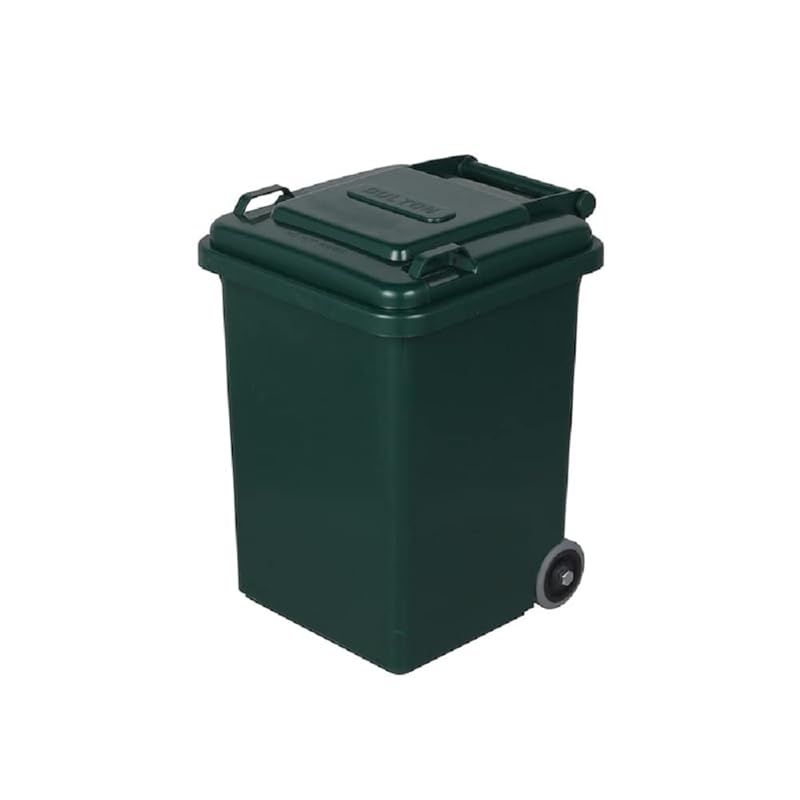 ダルトン Dulton ゴミ箱 グリーン 18L プラスチック フタ付き 後輪タイヤ 屑入れ ダストボックス 水抜き穴 丸洗い可 高さ40cm 幅29cm 奥行32cm 100-195GN PLASTIC TRASH CAN 18L GREEN 0