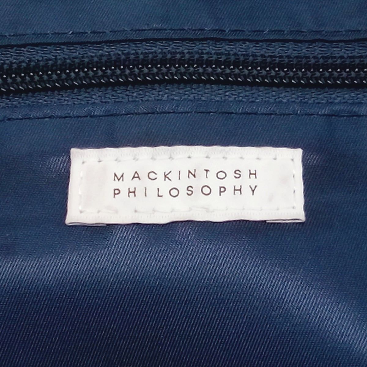 MACKINTOSH PHILOSOPHY(マッキントッシュフィロソフィー) ハンドバッグ - ネイビー×ブラウン ナイロン×レザー