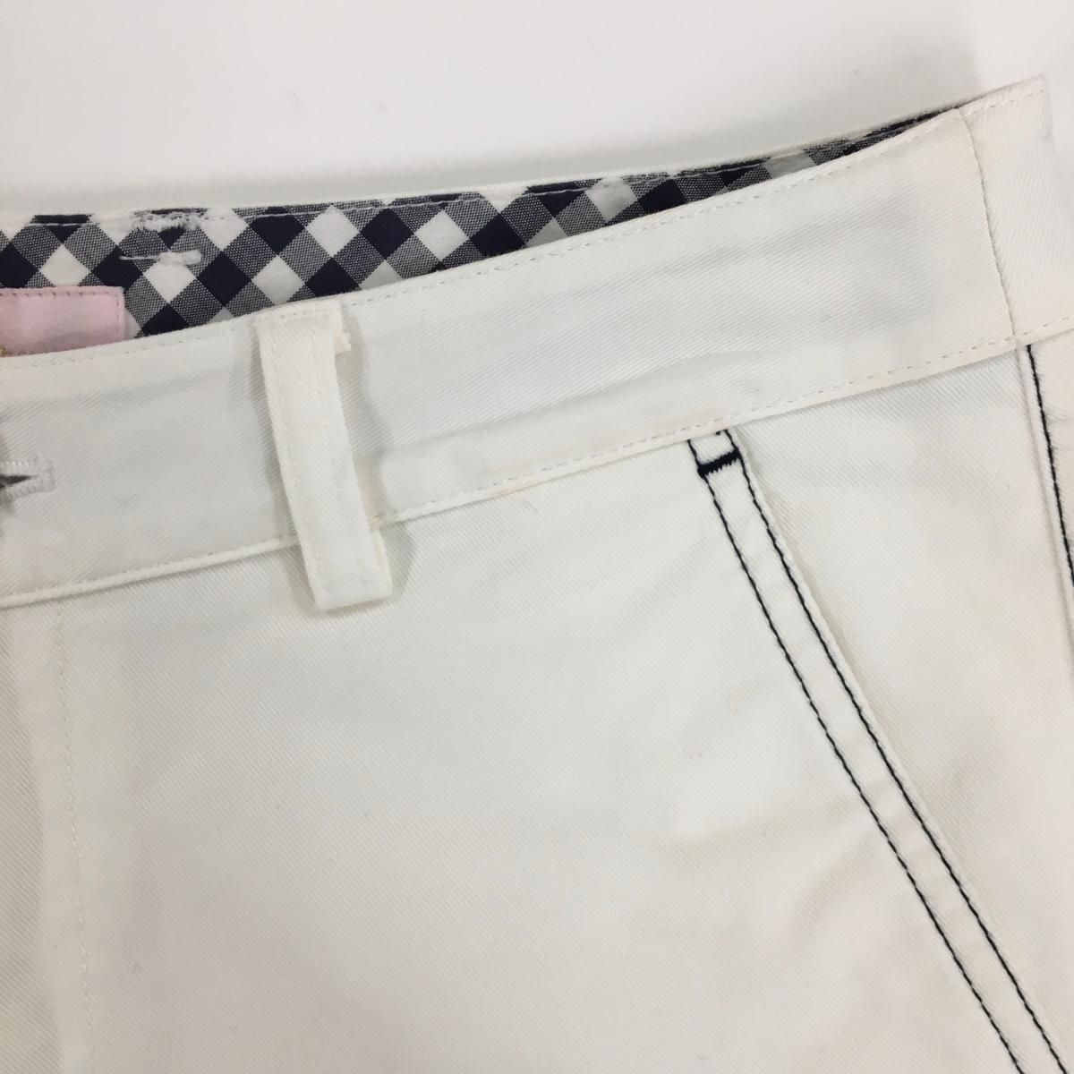 未使用Samantha Thavasa under25 ゴルフ レディースパンツ 美品】サマンサタバサ UNDER25 パンツ 白×ネイビー ストレッチ