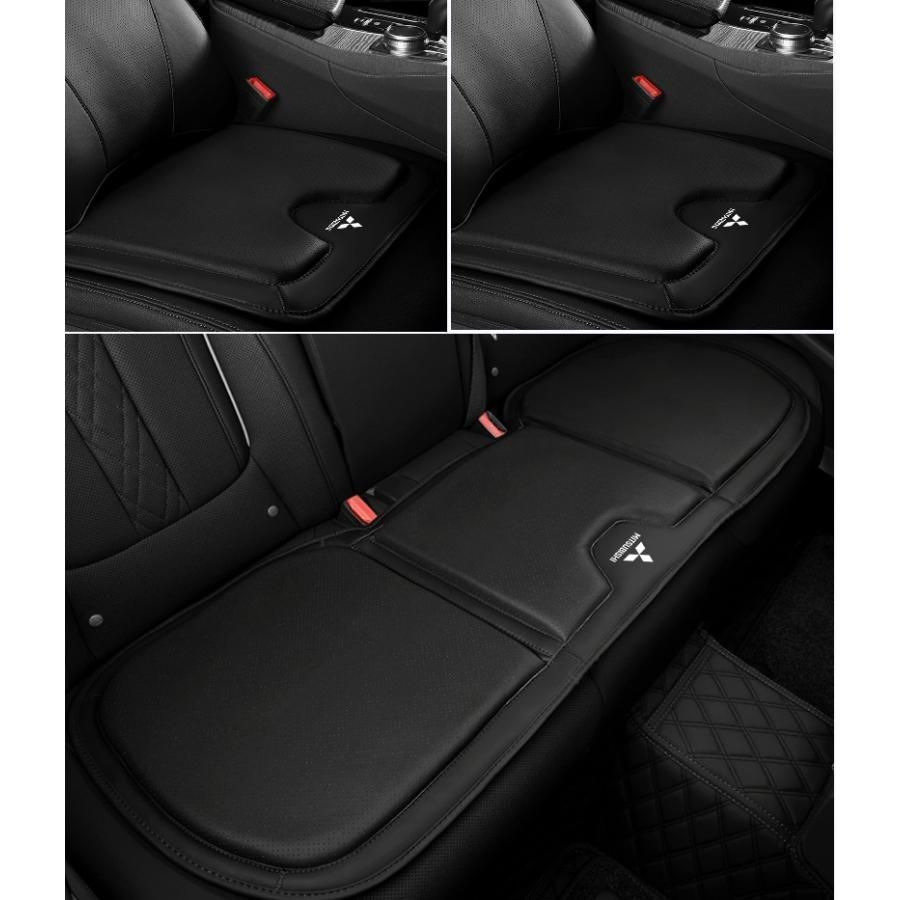 ◆三菱 MITSUBISHI◆ブラック◆シートクッション カーシートカバー 座布団2点 車の後席1点 座席クッション 車用シート保護 滑り止め ナッパ
