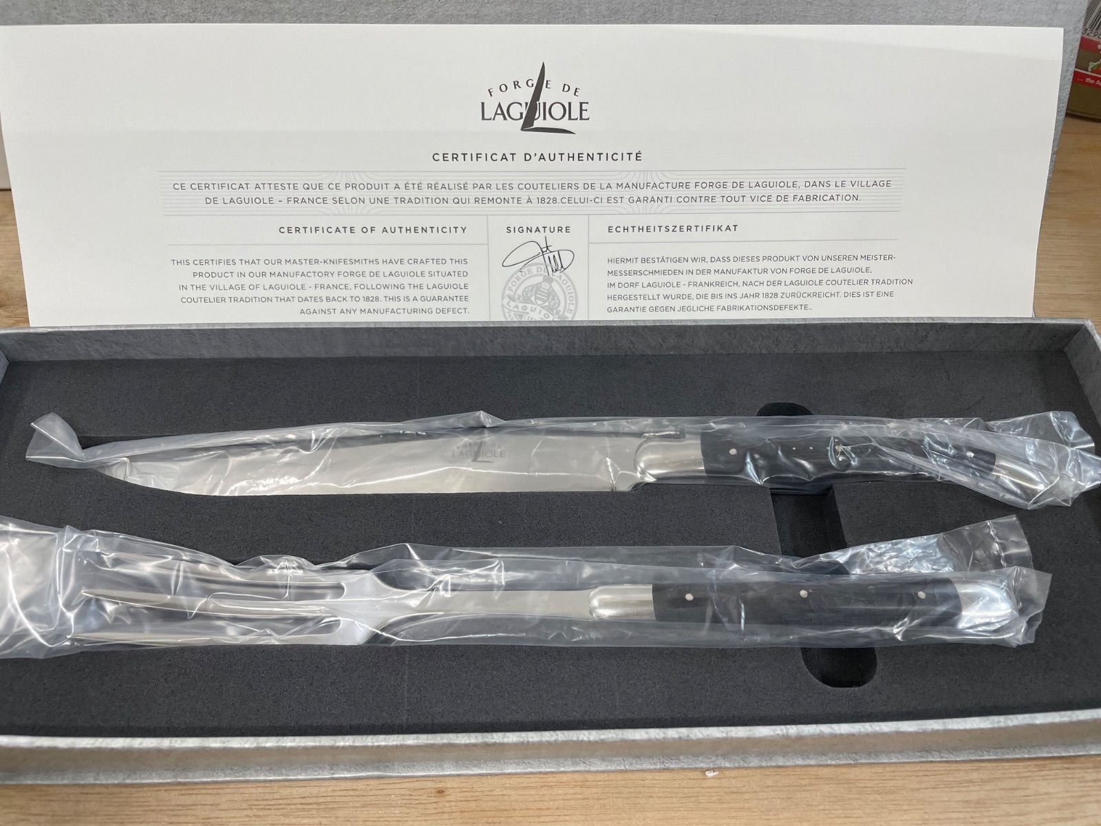 フォルジュ ド ライヨール カービングセット エボニー 黒檀 ポリッシュ