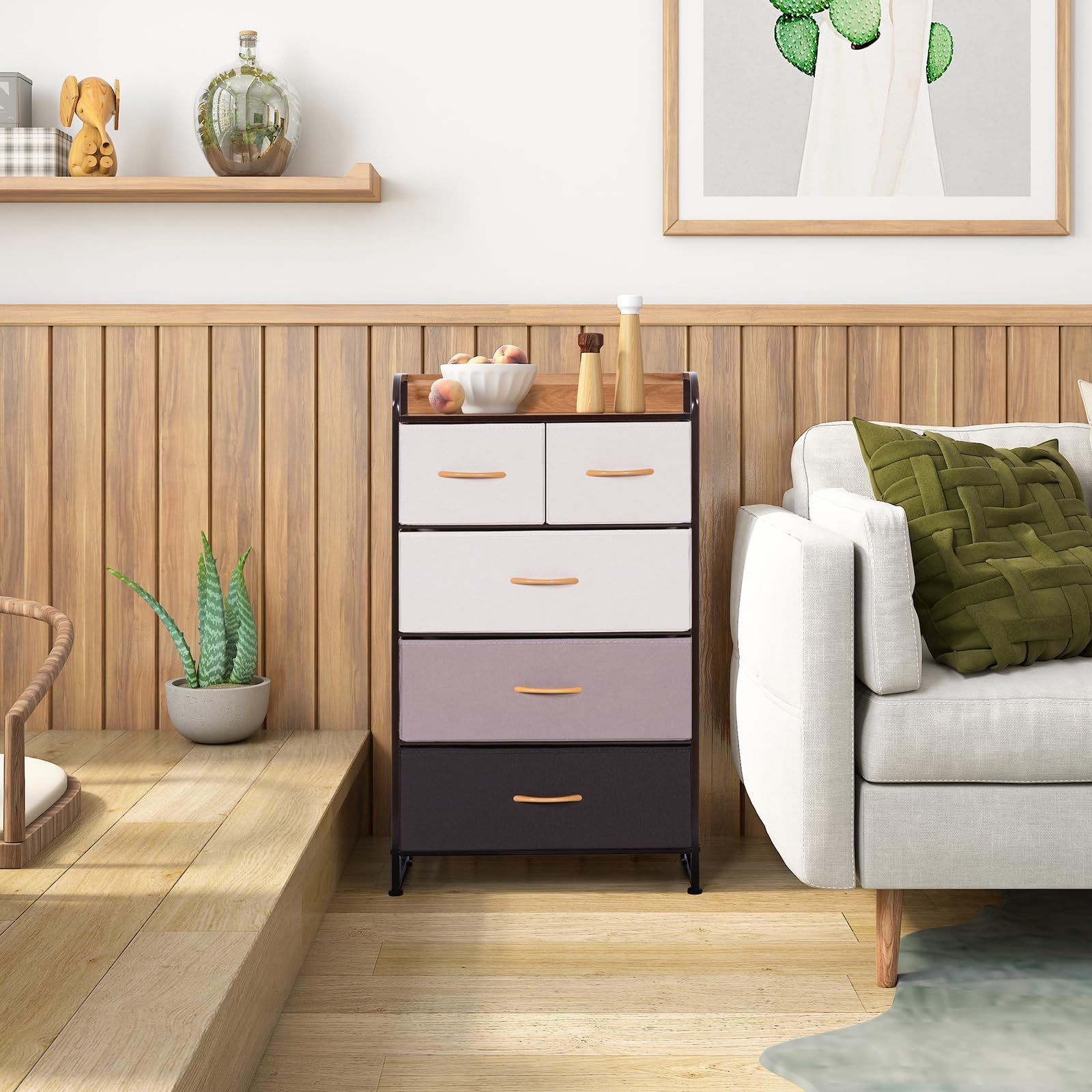 LYNCOHOME 収納 チェスト タンス 布製 引き出し 衣類収納 リビング収納  