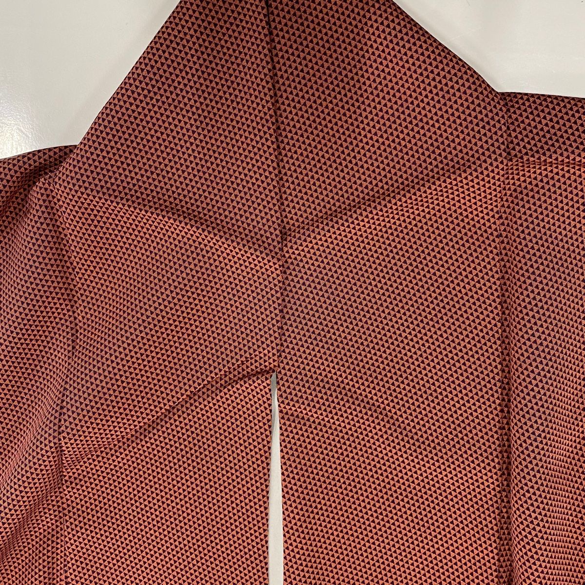 小紋 身丈169cm 裄丈69cm L 袷 五嶋敏太郎 落款 鱗 ピンク 正絹 美品  