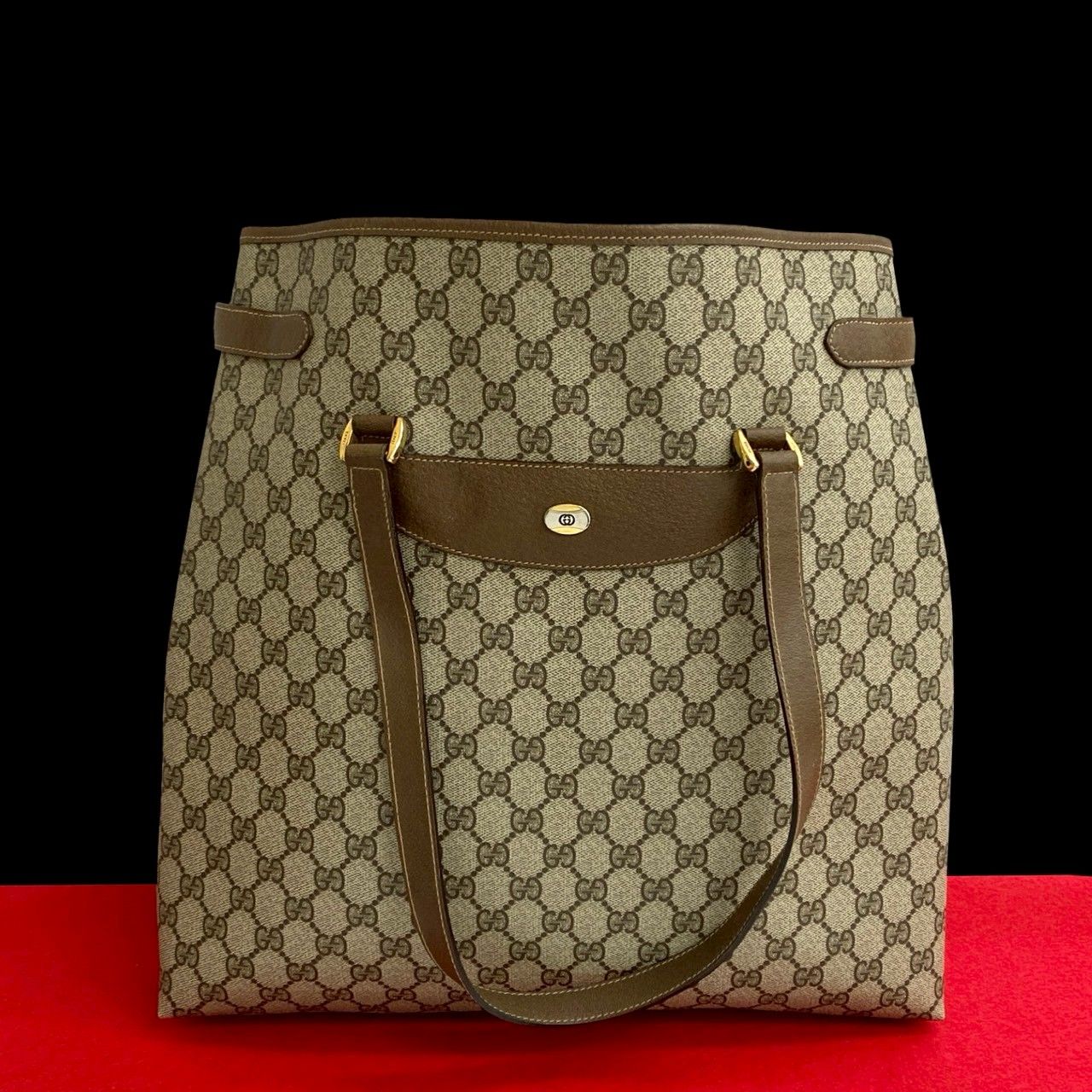 極 美品 GUCCI グッチ オールドグッチ ヴィンテージ GG ロゴ 金具 