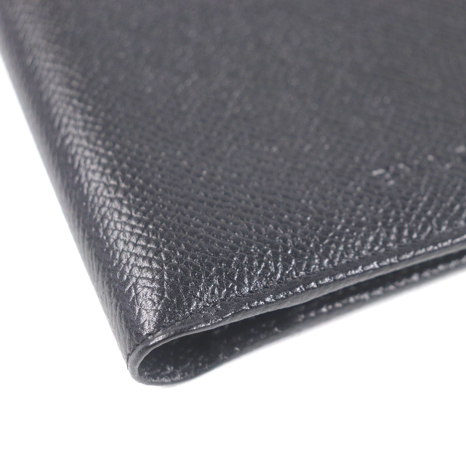 ほぼ未使用】ブルガリBVLGARI メンズ 二つ折り財布 黒 レザー ≪人気