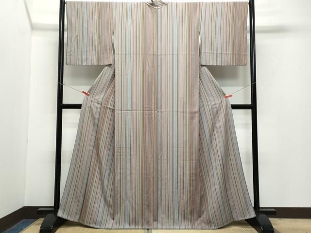 平和屋着物●上質な小紋 縞 正絹 CAAZ1040vf