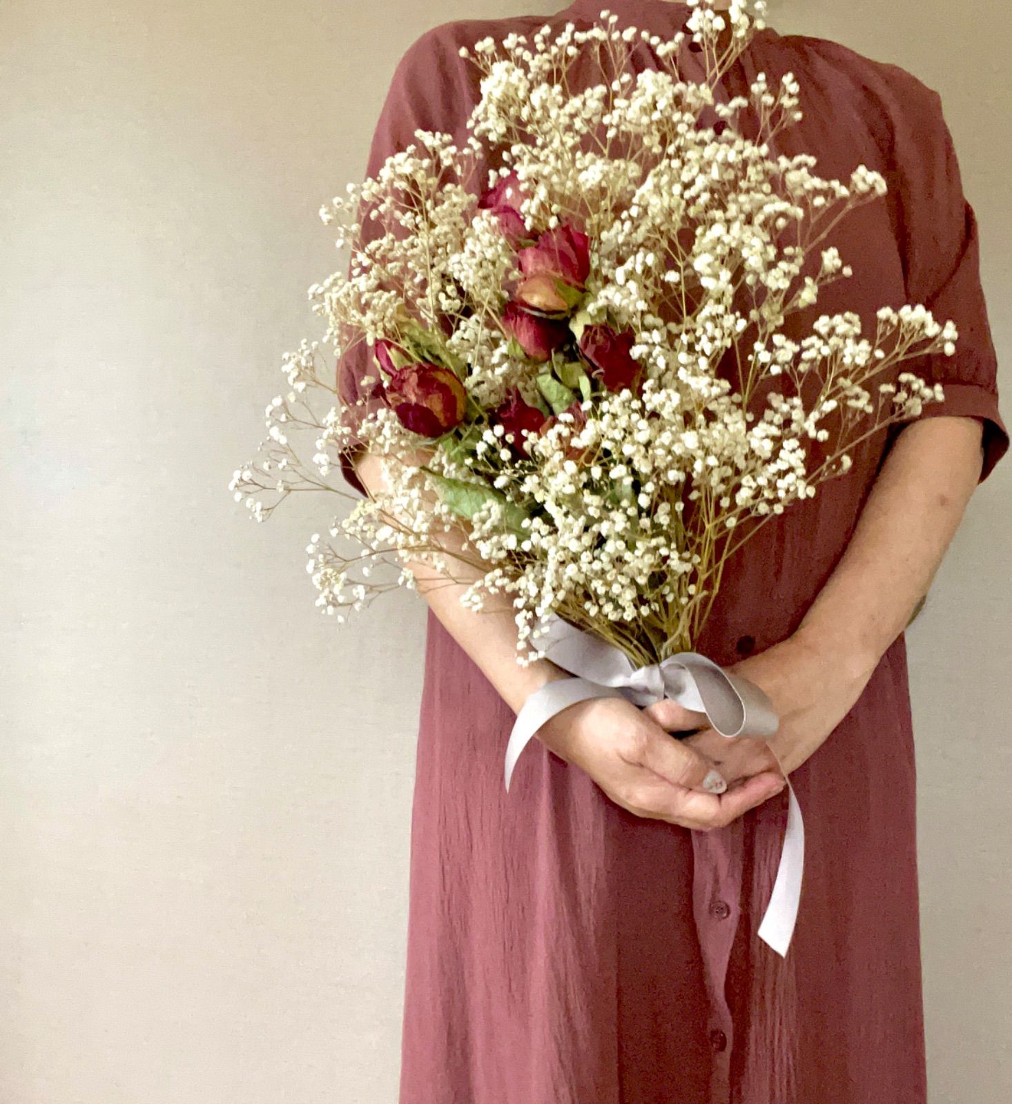 赤薔薇のブーケ＊ドライフラワースワッグ