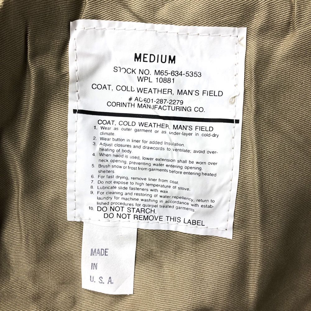 デッドストック M-65タイプ フィールドジャケット チョコレートチップカモ サイズ： M, L, XL USA製 CORINTH MFG CO.  M-65 Type Field Jacket 長袖 迷彩 新古品 Deadstock - メルカリ