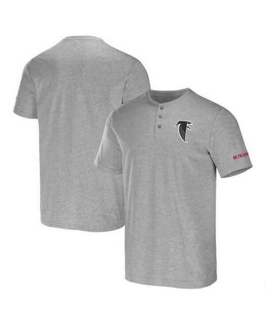 【送料無料】 ファナティクス メンズ Tシャツ トップス Men´s NFL x Darius Rucker Collection by Heather Gray Atlanta Falcons Henley T-shirt Heather Gray