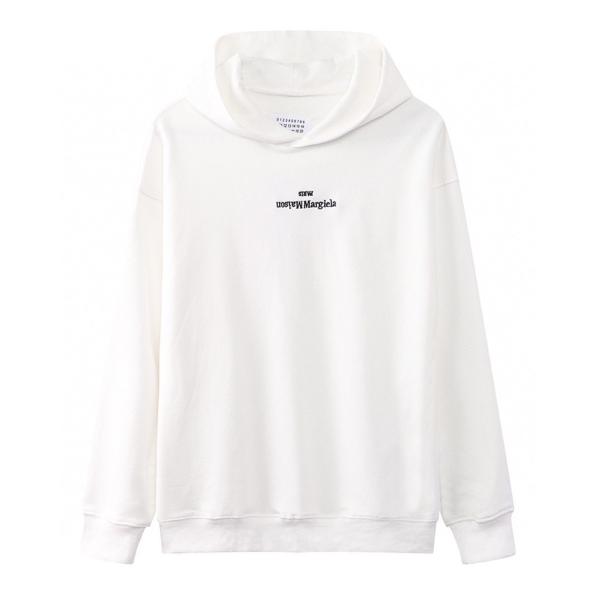 新品未使用タグ☆Maison Margiela メゾンマルジェラ FOODIE 逆さ 反転 ロゴ刺繍 WHITE パーカー LOGO  UPSIDEDOWN 白 サイズ M - メルカリ