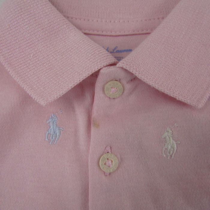 ラルフローレン 半袖ポロシャツ ワンピース ロゴプリント 裾フリル