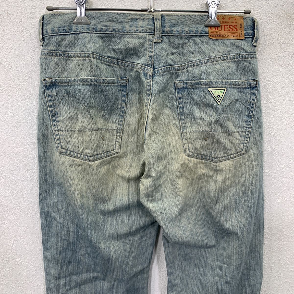 GUESS デニムパンツ W32 ライトブルー ゲス ジップアップ ブラジル製 