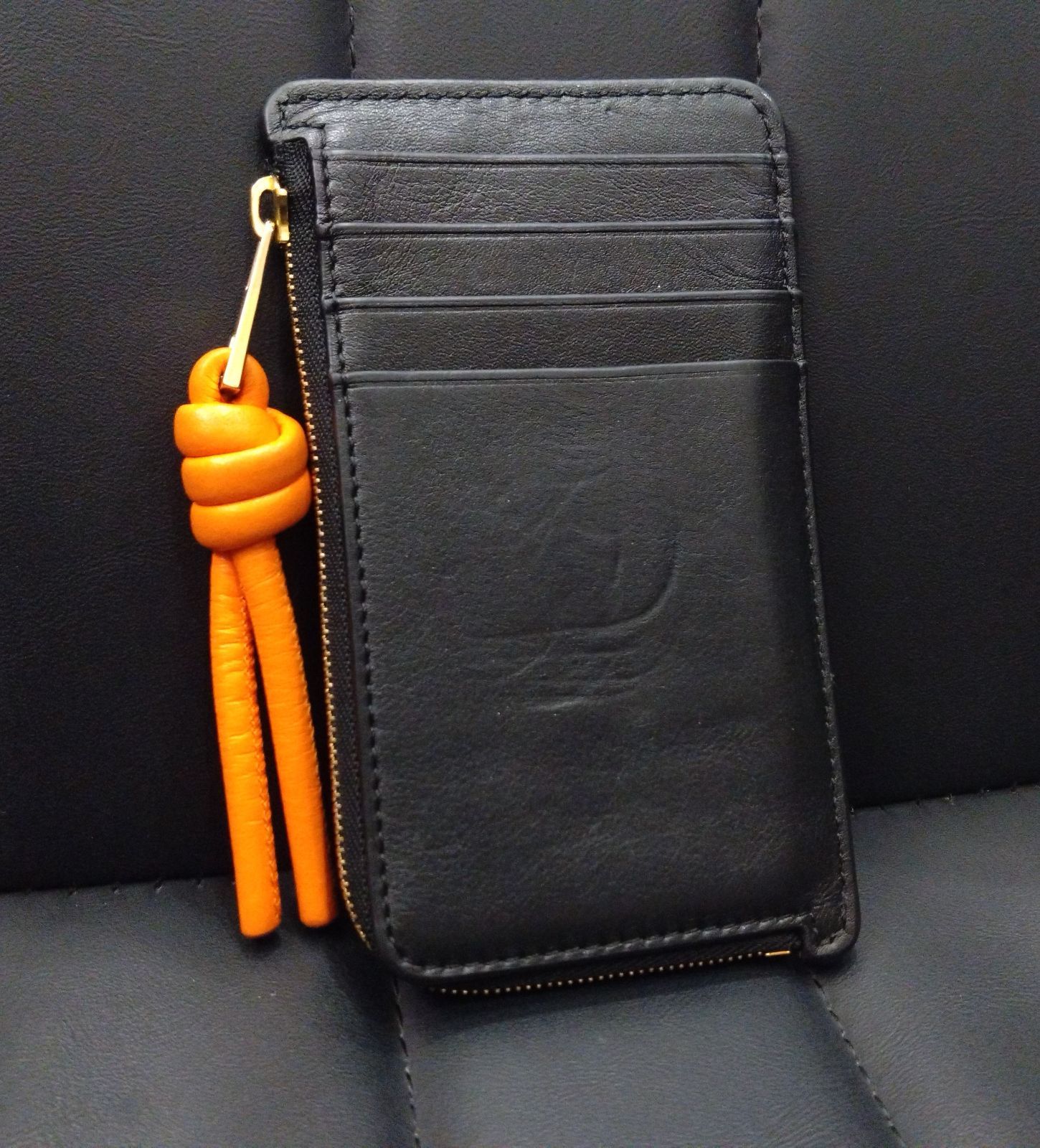 NA04256 LOEWE ロエベ フラグメント コインケース 財布 カードケース ブラック オレンジ