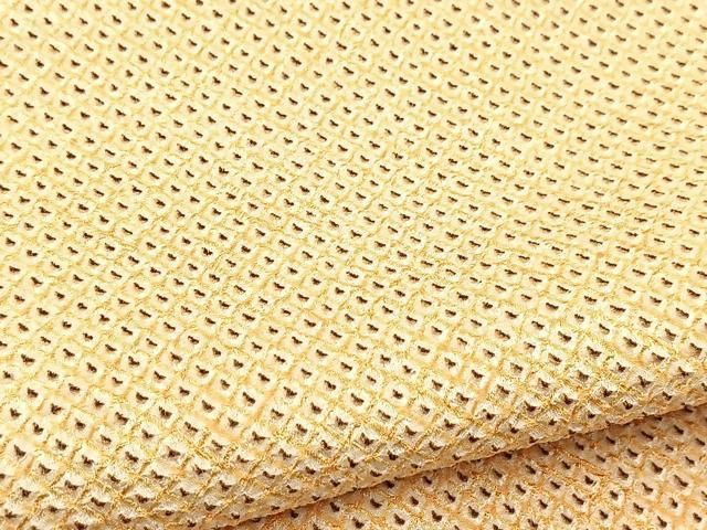 平和屋着物●全通柄九寸名古屋帯　支子色　総絞り　正絹　逸品　未使用　BAAU6995yc 平和屋着物○全通柄九寸名古屋帯 支子色 総絞り 正絹 逸品 未使用