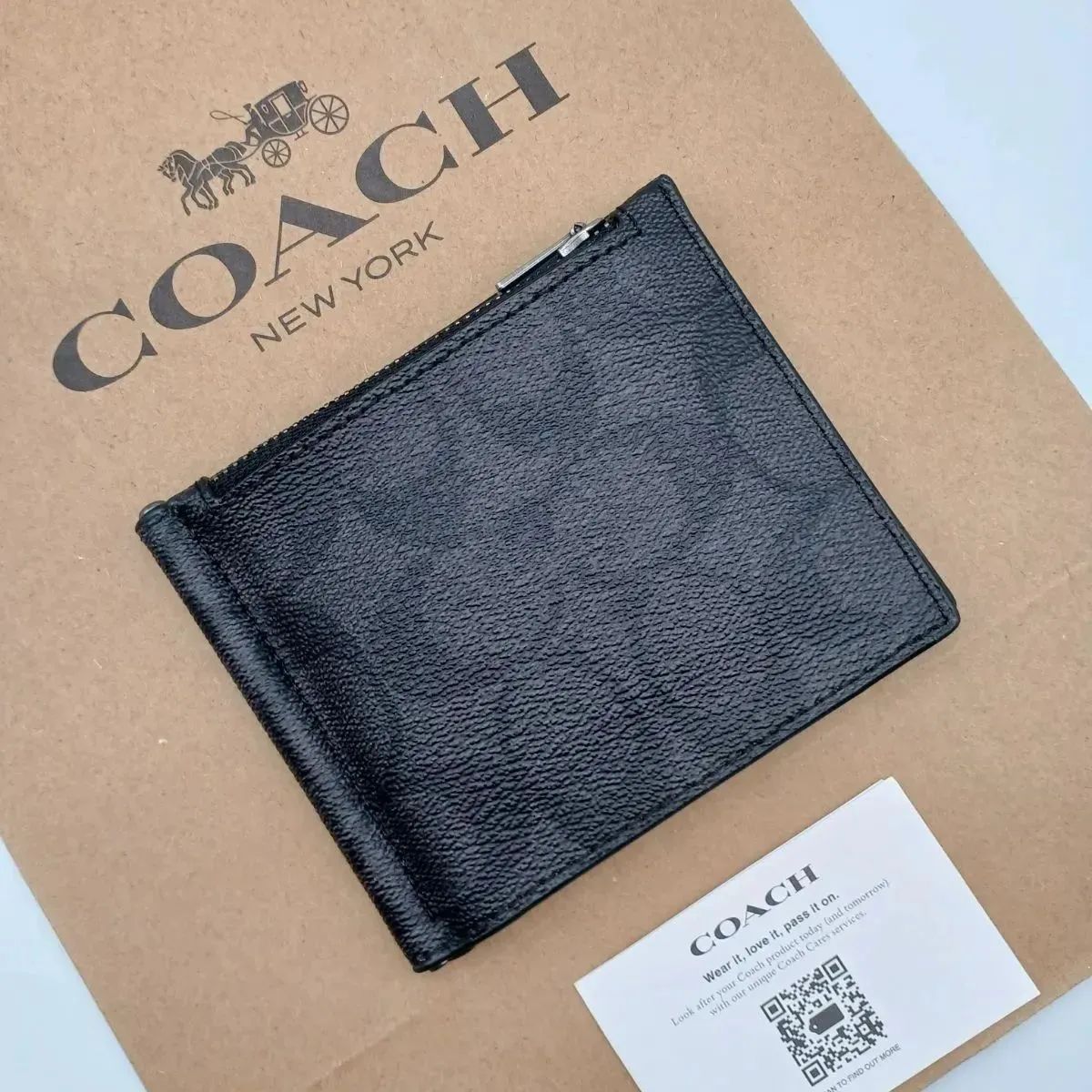 新品 COACH マネークリップ 財布 ジップ メンズ商品 送料込み 