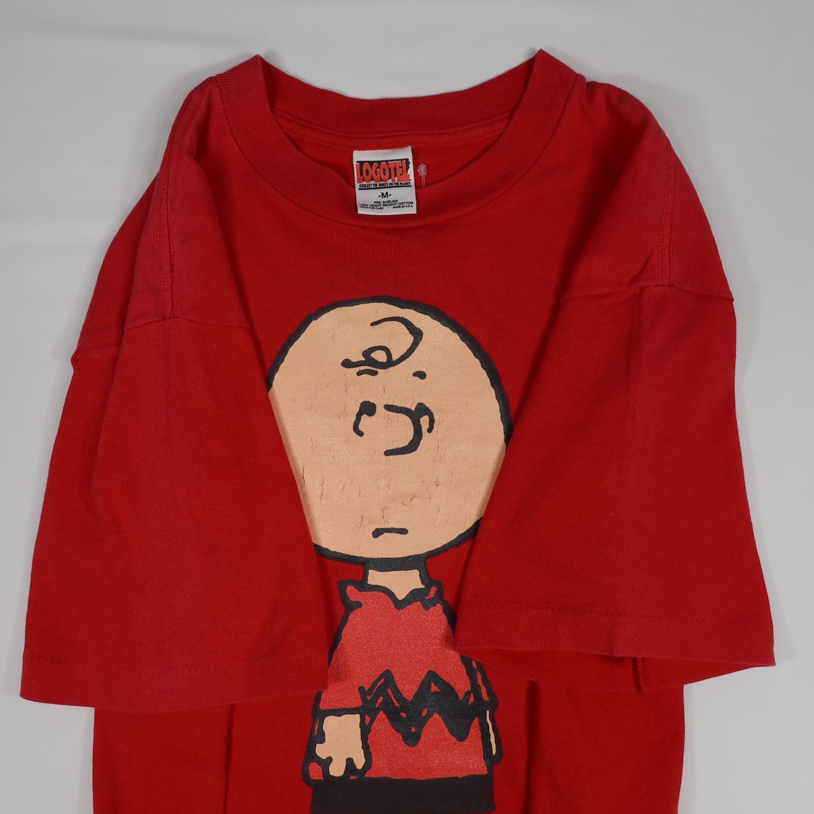 美品 90s LOGOTEL チャーリーブラウン プリント Tシャツ Lサイズ チャーリーブラウン プリントTシャツ – 古着屋Top of the Hillの