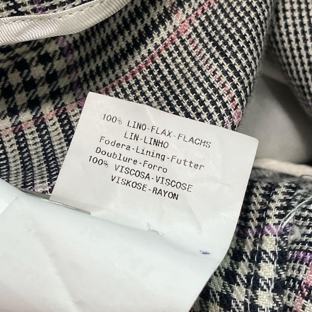 ジョルジオ アルマーニ リネン グレンチェック テーラードジャケット ジョルジオ アルマーニ リネン グレンチェック テーラードジャケット