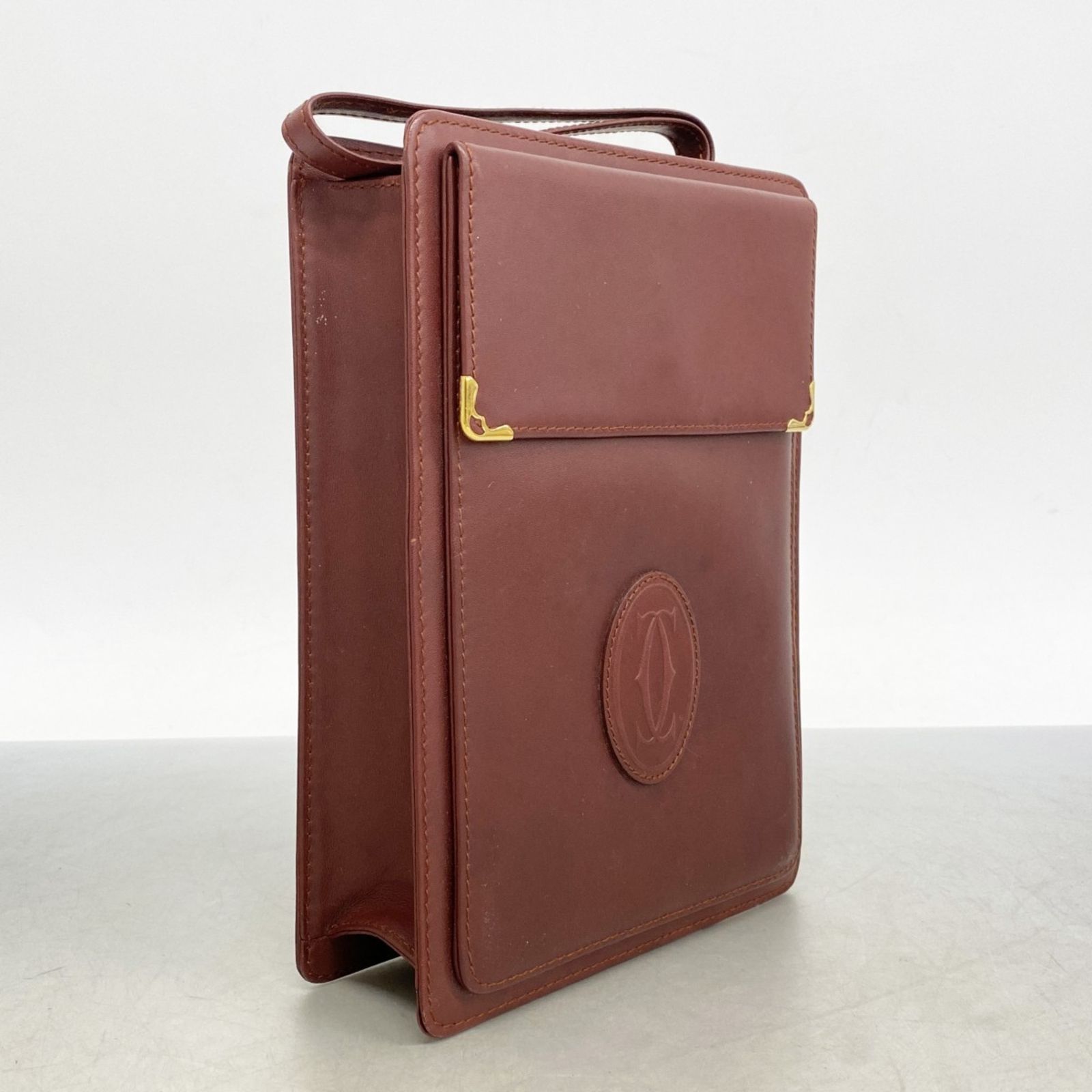 カルティエ Cartier カルティエ クラッチバッグ マスト レザー ボルドー レディース